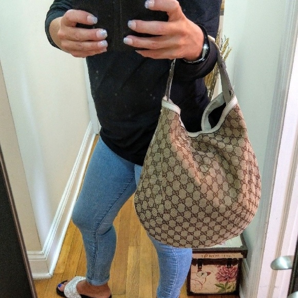 Gucci Handbags - GUCCI😀AUTHENTIC GG WEB HORSBIT HOBO